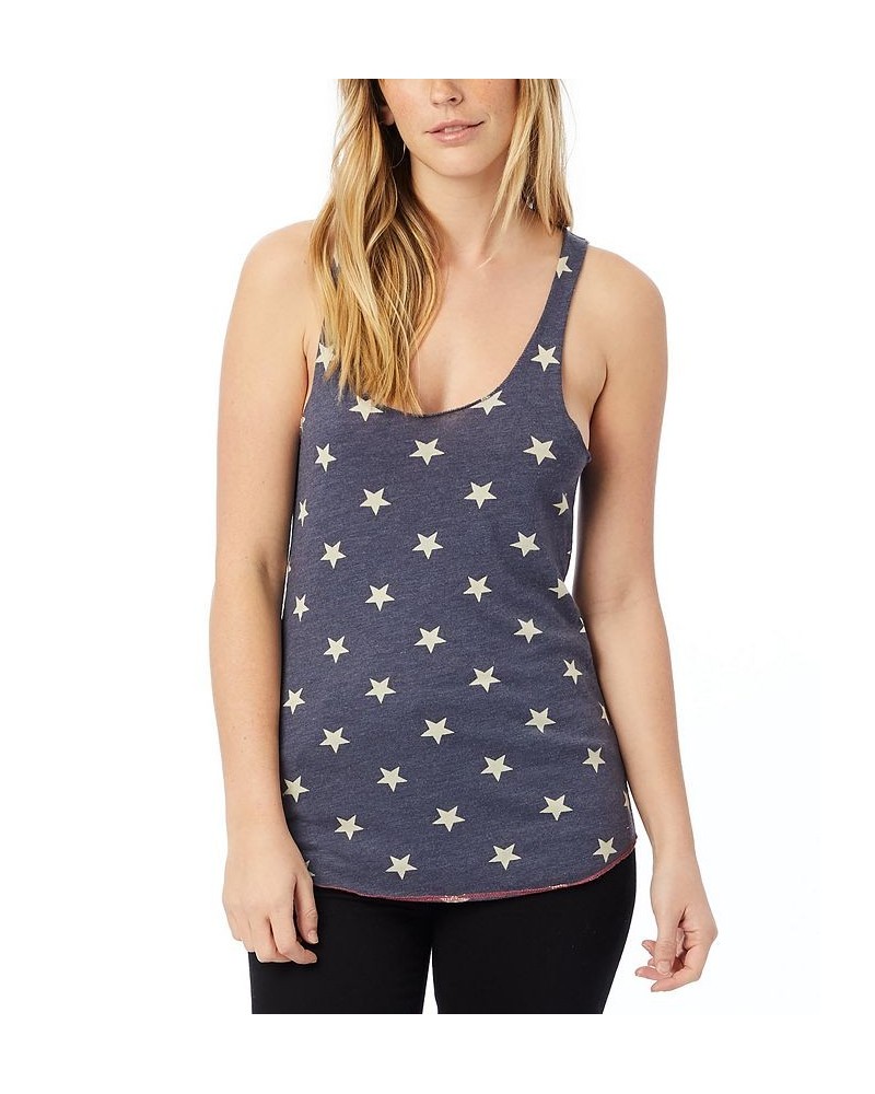 Women's Meegs Racer Tank Top Blue $14.40 Tops