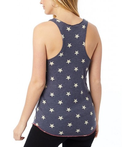 Women's Meegs Racer Tank Top Blue $14.40 Tops