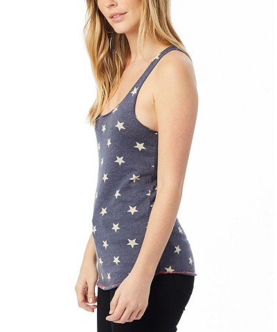 Women's Meegs Racer Tank Top Blue $14.40 Tops