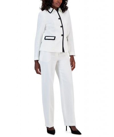 Crepe Button-Up Pantsuit Regular & Petite Sizes White $79.90 Pants