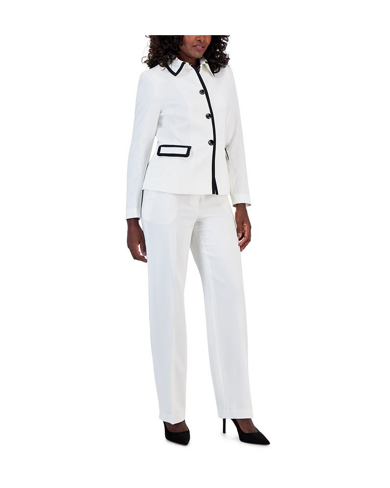 Crepe Button-Up Pantsuit Regular & Petite Sizes White $79.90 Pants