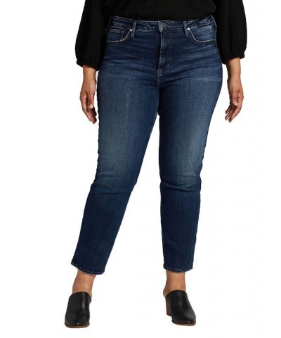 Plus Size Infinite Fit ONE SIZE FITS FOUR High Rise Straight Leg Jeans Indigo $20.32 Jeans