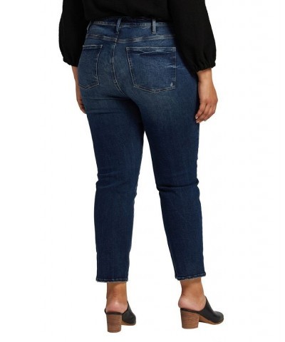 Plus Size Infinite Fit ONE SIZE FITS FOUR High Rise Straight Leg Jeans Indigo $20.32 Jeans