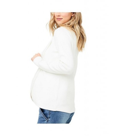 Women's Cassie Cross Over Nursing Knit Off White $43.70 Sweaters