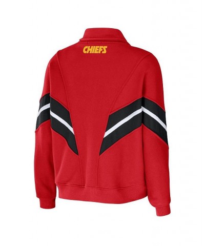 Women's Red Kansas City Chiefs Plus Size Yarn Dye Stripe Full-Zip Jacket Red $50.34 Jackets