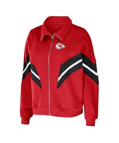 Women's Red Kansas City Chiefs Plus Size Yarn Dye Stripe Full-Zip Jacket Red $50.34 Jackets