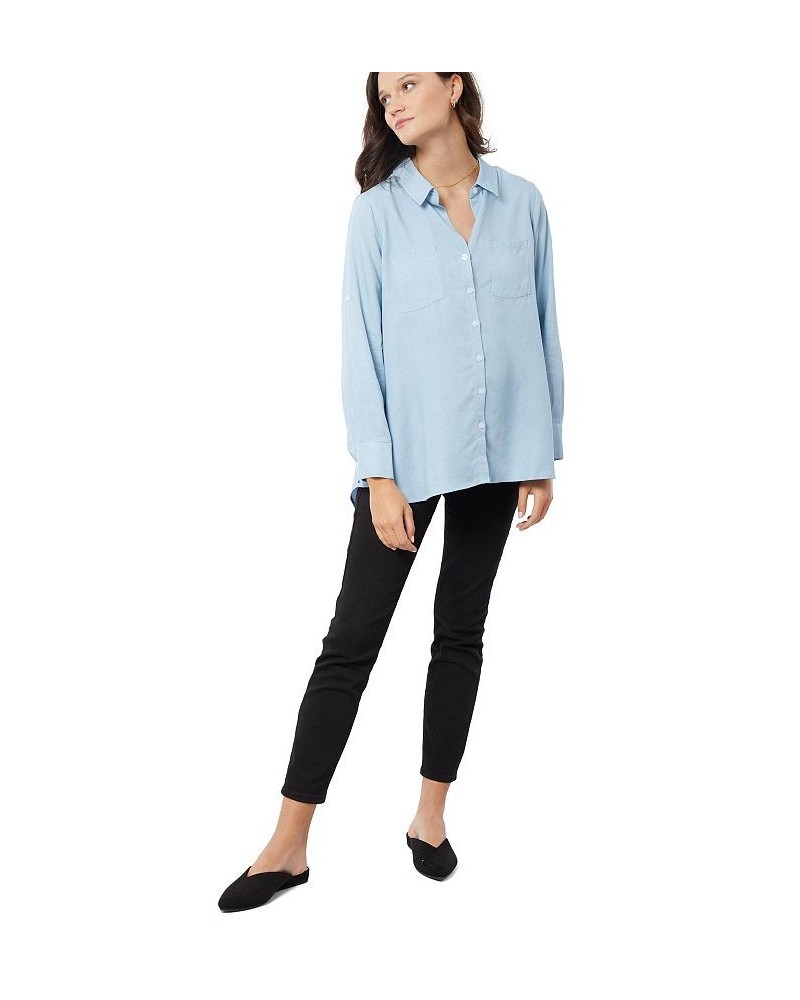 Women's Maternity Classic Denim Shirt Light Wash $46.64 Tops