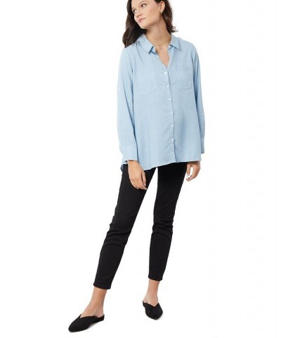 Women's Maternity Classic Denim Shirt Light Wash $46.64 Tops