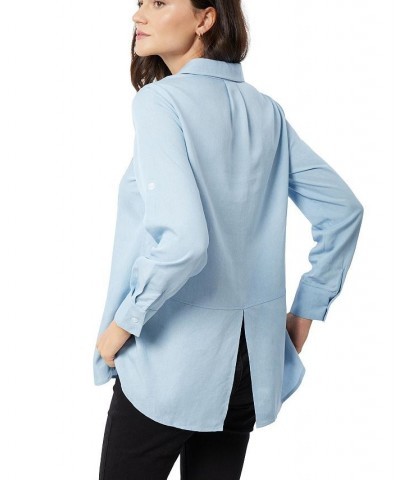 Women's Maternity Classic Denim Shirt Light Wash $46.64 Tops