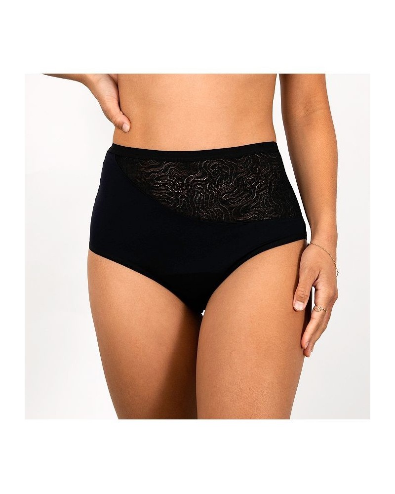 Leak proof High Waist Brief - Heavy Absorbency Black $28.91 Panty