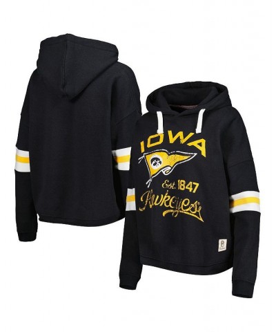 Women's Black Iowa Hawkeyes Super Pennant Pullover Hoodie Black $40.00 Sweatshirts