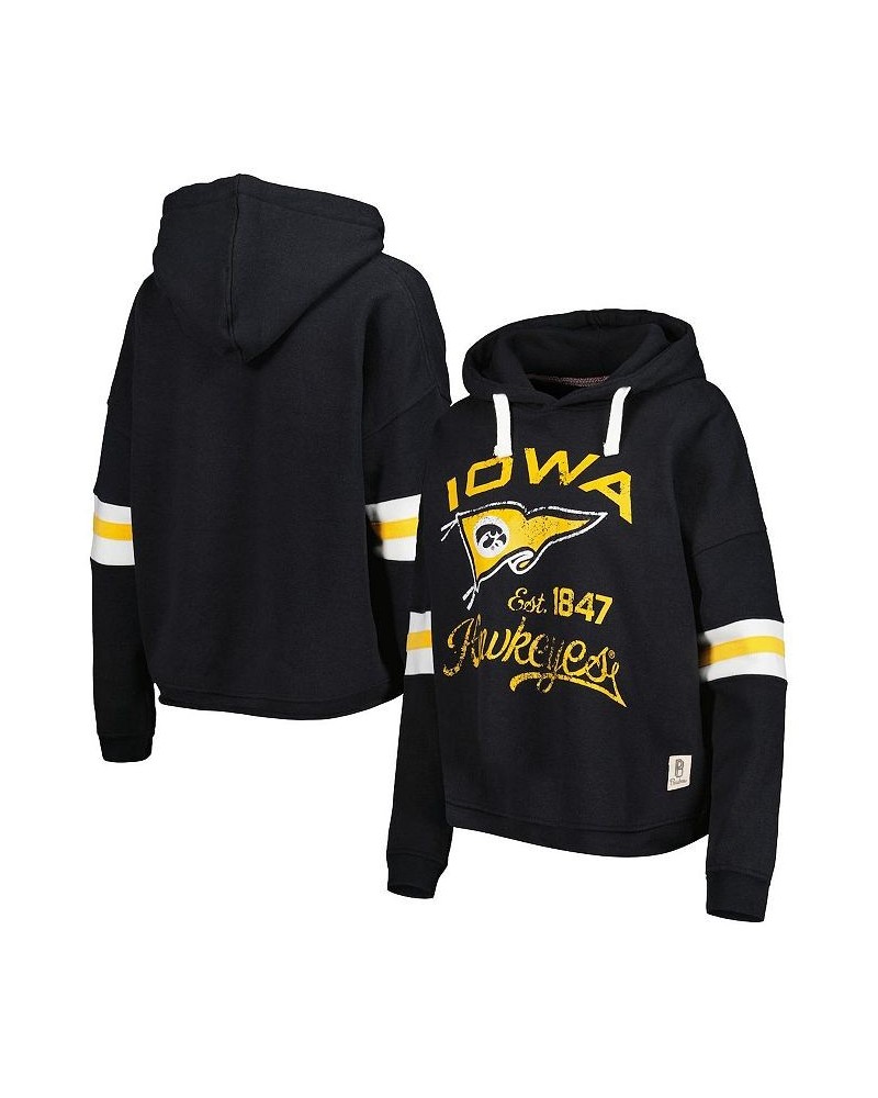 Women's Black Iowa Hawkeyes Super Pennant Pullover Hoodie Black $40.00 Sweatshirts