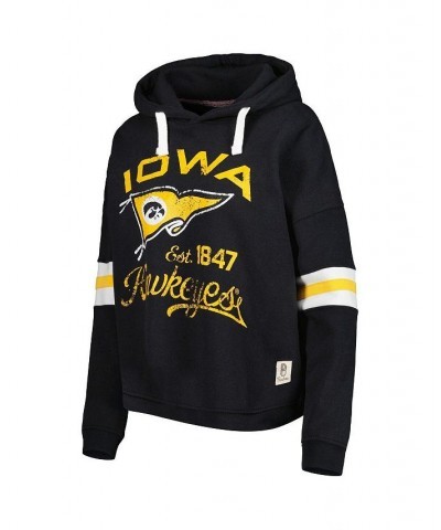 Women's Black Iowa Hawkeyes Super Pennant Pullover Hoodie Black $40.00 Sweatshirts