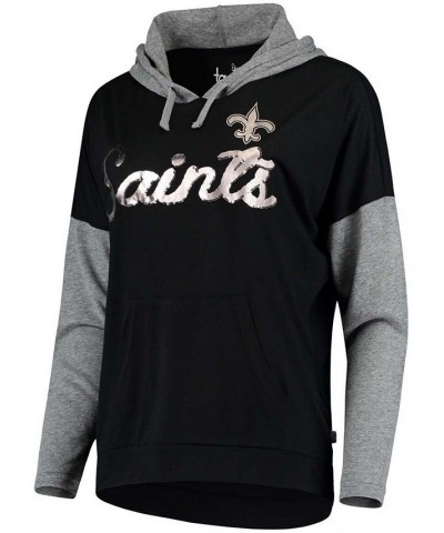 Women's Black Gray New Orleans Saints Without Limits Pullover Hoodie Black $24.40 Sweatshirts