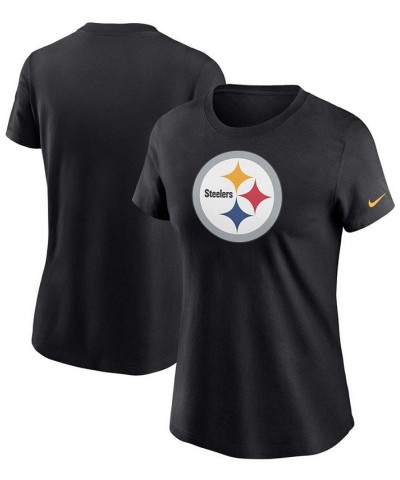 Women's Black Pittsburgh Steelers Logo Essential T-shirt Black $20.70 Tops