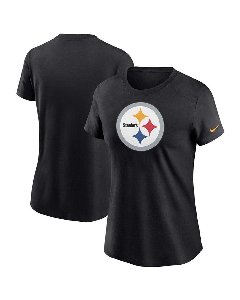 Women's Black Pittsburgh Steelers Logo Essential T-shirt Black $20.70 Tops