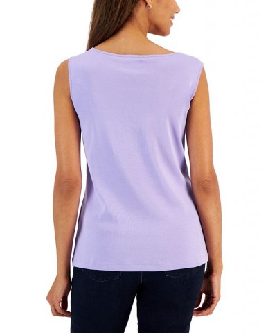 Square-Neck Cotton Tank Top Bellflower $11.39 Tops