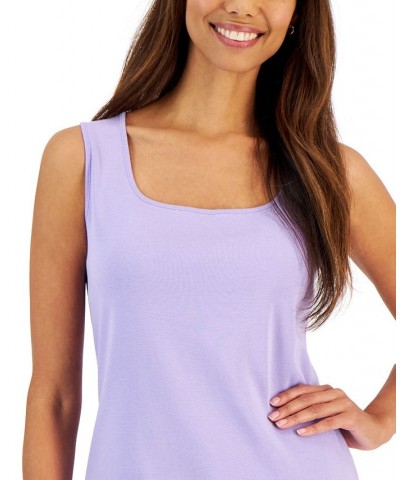 Square-Neck Cotton Tank Top Bellflower $11.39 Tops