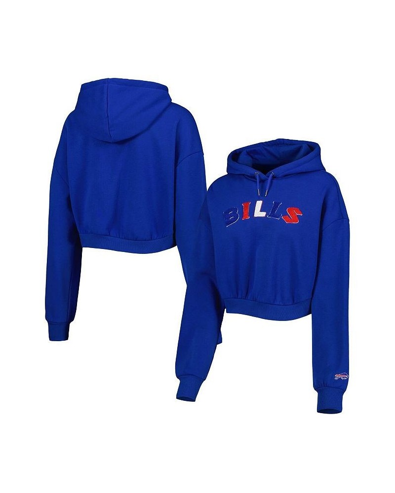 Women's Royal Buffalo Bills Cropped Pullover Hoodie Royal $38.00 Sweatshirts