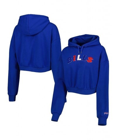 Women's Royal Buffalo Bills Cropped Pullover Hoodie Royal $38.00 Sweatshirts