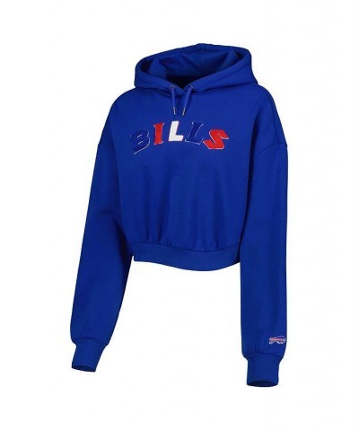 Women's Royal Buffalo Bills Cropped Pullover Hoodie Royal $38.00 Sweatshirts