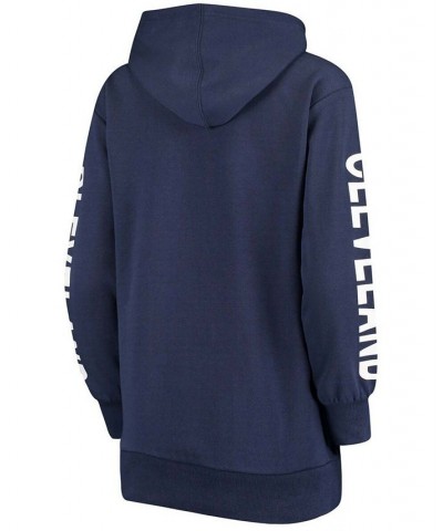 Women's Navy Cleveland Indians Extra Inning Colorblock Pullover Hoodie Navy $31.85 Sweatshirts