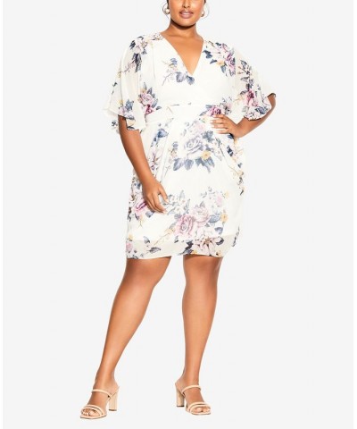 Trendy Plus Size Color Wrap Print Dress Summer Love $40.46 Dresses