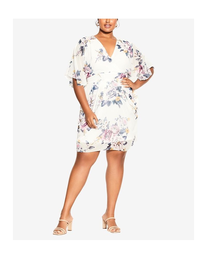 Trendy Plus Size Color Wrap Print Dress Summer Love $40.46 Dresses