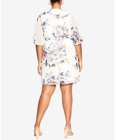 Trendy Plus Size Color Wrap Print Dress Summer Love $40.46 Dresses