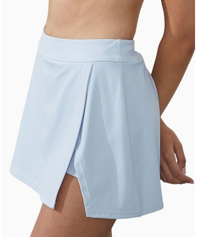 Women's Smoothing Side Split Tennis Mini Skirt Blue $24.29 Skirts
