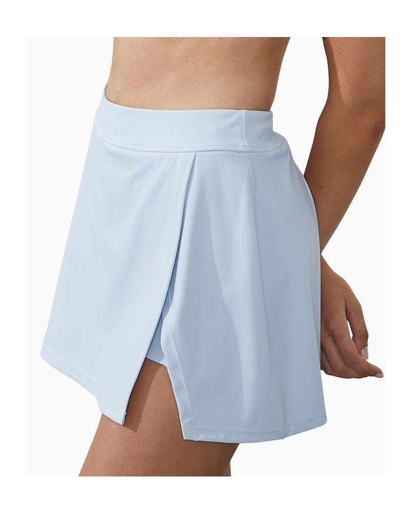 Women's Smoothing Side Split Tennis Mini Skirt Blue $24.29 Skirts