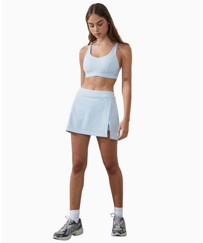 Women's Smoothing Side Split Tennis Mini Skirt Blue $24.29 Skirts