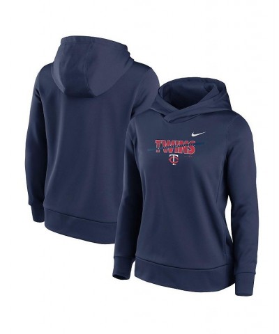 Women's Navy Minnesota Twins Club Angle Performance Pullover Hoodie Navy $36.00 Sweatshirts