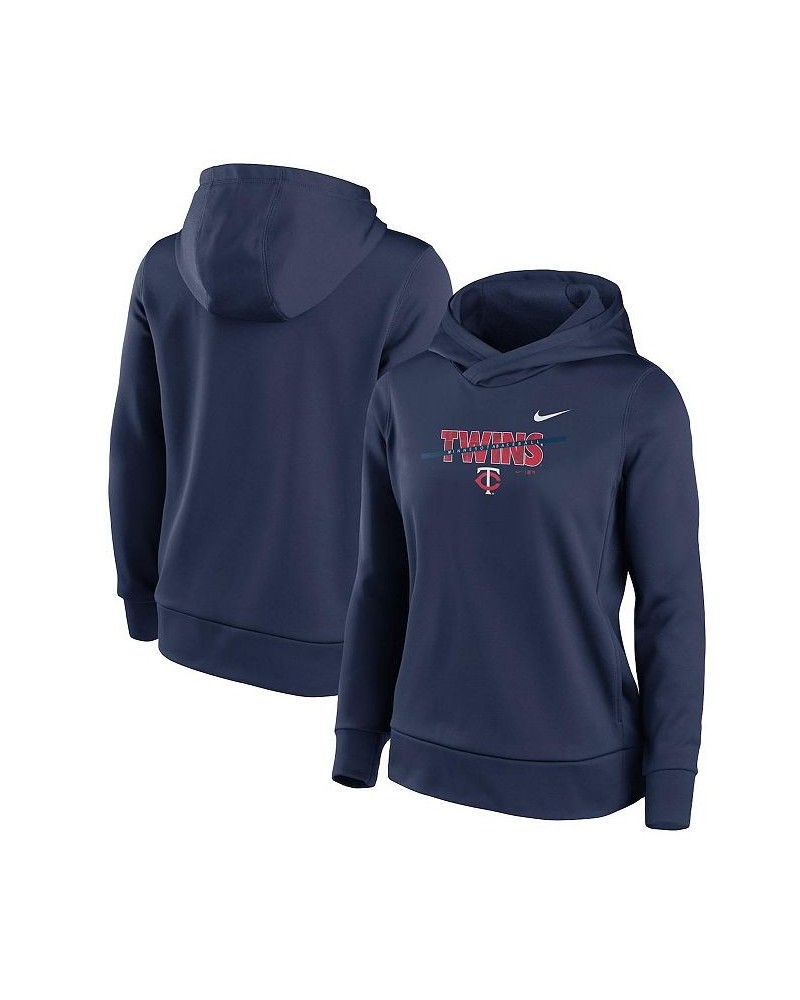 Women's Navy Minnesota Twins Club Angle Performance Pullover Hoodie Navy $36.00 Sweatshirts