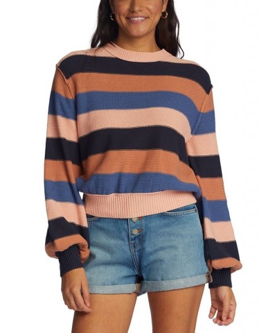 Juniors' Loft Music Striped Sweater Mood Indigo $29.92 Sweaters