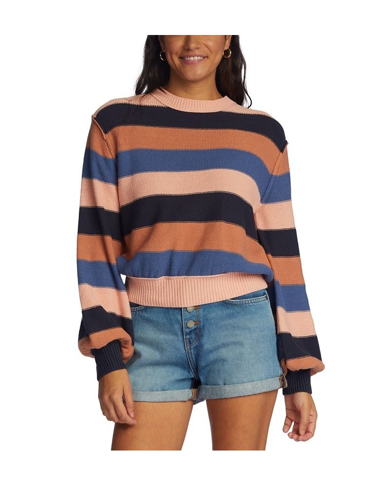 Juniors' Loft Music Striped Sweater Mood Indigo $29.92 Sweaters