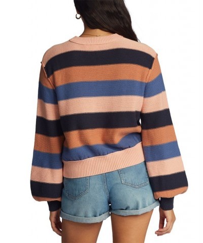 Juniors' Loft Music Striped Sweater Mood Indigo $29.92 Sweaters