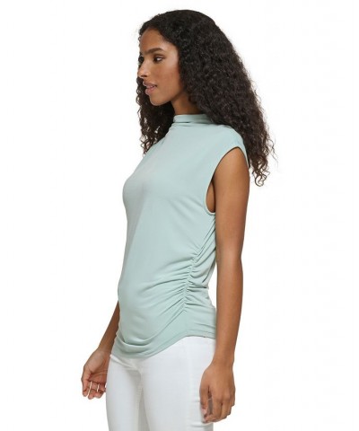 Women's Sleeveless Asymmetric Hem Matte Jersey Top Green $38.23 Tops