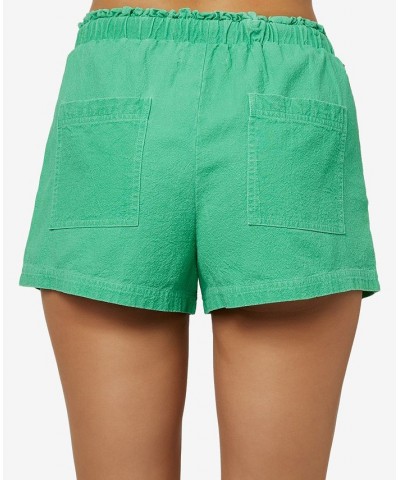 Juniors' Carlene Linen & Cotton Shorts Gumdrop Green $18.42 Shorts