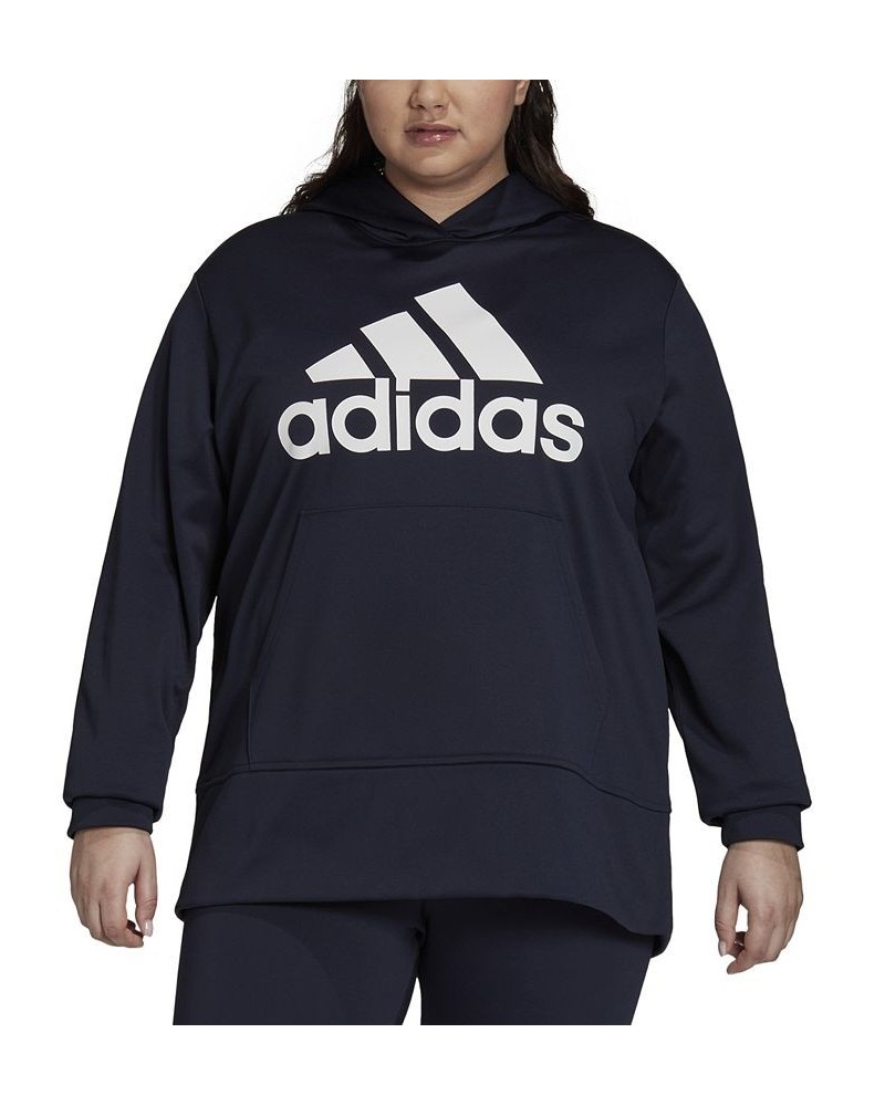 Plus Size AEROREADY Big-Logo Long-Sleeve Hoodie Legend Ink/white $24.75 Sweatshirts