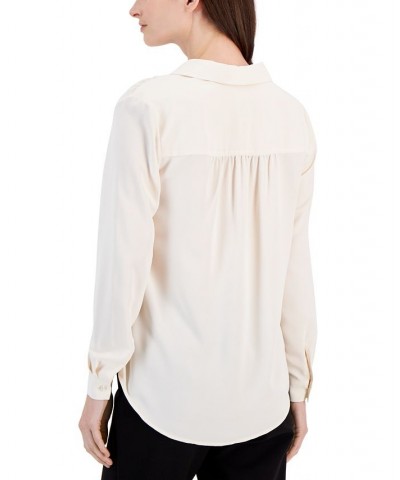 Women's Flap-Pocket Popover Shirt Anne White $30.77 Tops