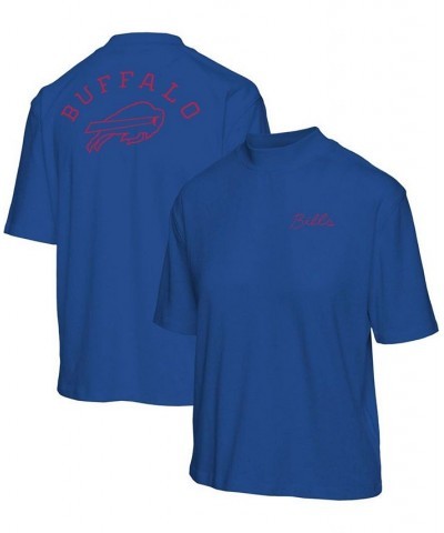 Women's Royal Buffalo Bills Half-Sleeve Mock Neck T-shirt Royal $22.08 Tops