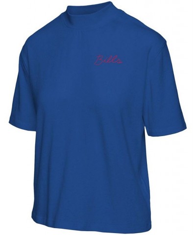 Women's Royal Buffalo Bills Half-Sleeve Mock Neck T-shirt Royal $22.08 Tops