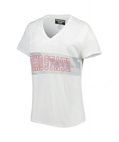 Women's White Arctic Camo Ohio State Buckeyes Plus Size Pieced Body V-Neck T-shirt White, Arctic Camo $23.50 Tops