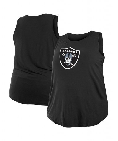 Women's Black Las Vegas Raiders Plus Size Tank Top Black $22.00 Tops