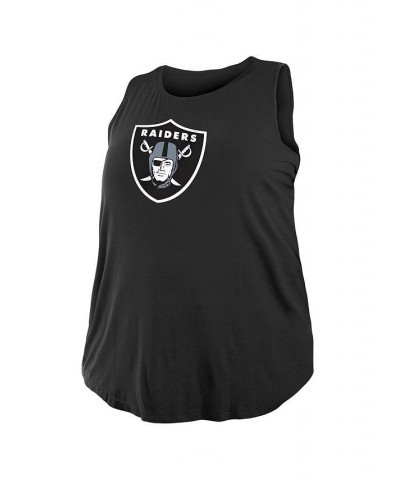 Women's Black Las Vegas Raiders Plus Size Tank Top Black $22.00 Tops