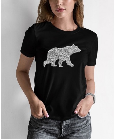 Women's Word Art Mama Bear T-shirt Black $16.80 Tops