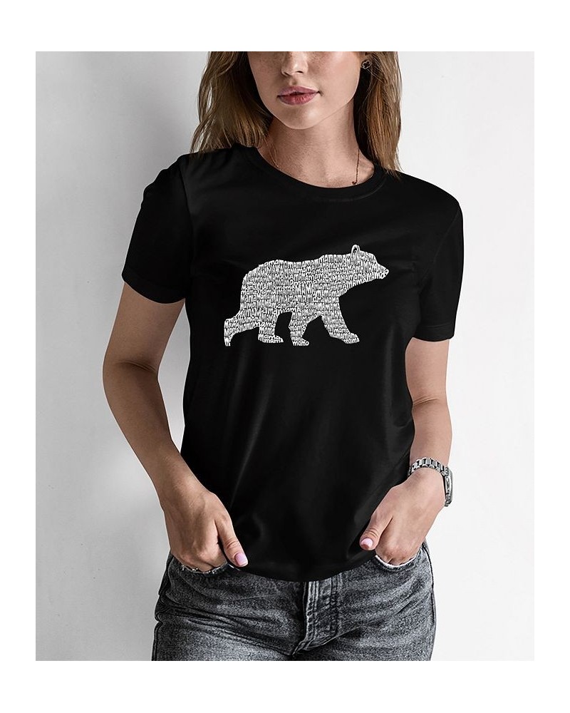 Women's Word Art Mama Bear T-shirt Black $16.80 Tops