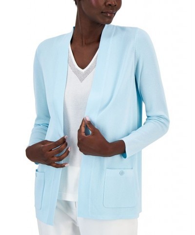 Malibu Open-Front Cardigan Blue $54.45 Sweaters