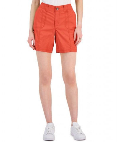 Women's Comfort-Waist Cargo Shorts Calm Coral $15.17 Shorts